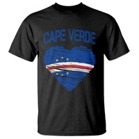 Cape Verde Scribble Flag Heart National Pride T Shirt Cabo Verde Love