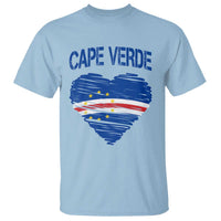 Cape Verde Scribble Flag Heart National Pride T Shirt Cabo Verde Love