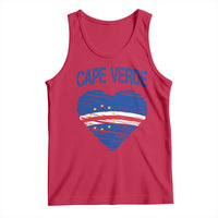 Cape Verde Scribble Flag Heart National Pride Tank Top Cabo Verde Love