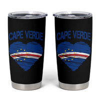 Cape Verde Scribble Flag Heart National Pride Tumbler Cup Cabo Verde Love