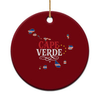 Cabo Verde Islands Flag Map Ceramic Ornament Cape Verde Vintage Pride