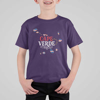 Cabo Verde Islands Flag Map T Shirt For Kid Cape Verde Vintage Pride