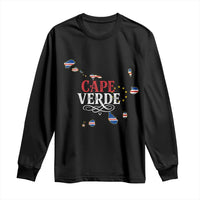 Cabo Verde Islands Flag Map Long Sleeve Shirt Cape Verde Vintage Pride