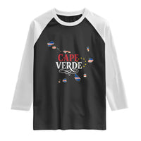 Cabo Verde Islands Flag Map Raglan Shirt Cape Verde Vintage Pride