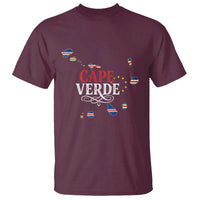 Cabo Verde Islands Flag Map T Shirt Cape Verde Vintage Pride