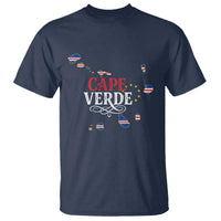 Cabo Verde Islands Flag Map T Shirt Cape Verde Vintage Pride
