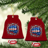 Cape Verde Flag Fist Power Stone Wall Break Graphic Ceramic Ornament Cabo Verde Strong Roots National Pride