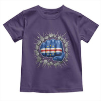 Cape Verde Flag Fist Power Stone Wall Break Graphic Toddler T Shirt Cabo Verde Strong Roots National Pride