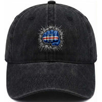 Cape Verde Flag Fist Power Stone Wall Break Graphic Washed Cotton Baseball Cap Cabo Verde Strong Roots National Pride