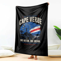 Cape Verde Small Islands Big Hearts Pride Throw Blanket Cabo Verde One Nation One Dream Distressed Flag
