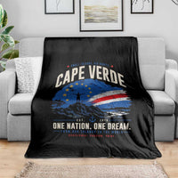 Cape Verde Small Islands Big Hearts Pride Throw Blanket Cabo Verde One Nation One Dream Distressed Flag
