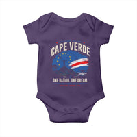 Cape Verde Small Islands Big Hearts Pride Baby Onesie Cabo Verde One Nation One Dream Distressed Flag