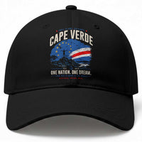 Cape Verde Small Islands Big Hearts Pride Baseball Cap Cabo Verde One Nation One Dream Distressed Flag