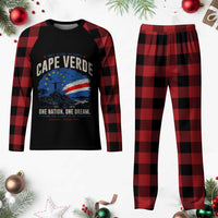 Cape Verde Small Islands Big Hearts Pride Plaid Pajama Set Cabo Verde One Nation One Dream Distressed Flag