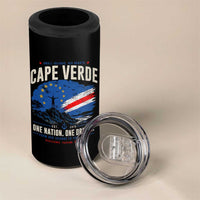 Cape Verde Small Islands Big Hearts Pride 4 in 1 Can Cooler Tumbler Cabo Verde One Nation One Dream Distressed Flag