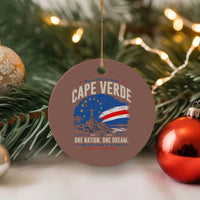 Cape Verde Small Islands Big Hearts Pride Ceramic Ornament Cabo Verde One Nation One Dream Distressed Flag
