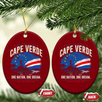 Cape Verde Small Islands Big Hearts Pride Ceramic Ornament Cabo Verde One Nation One Dream Distressed Flag