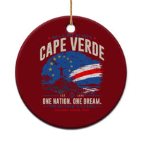 Cape Verde Small Islands Big Hearts Pride Ceramic Ornament Cabo Verde One Nation One Dream Distressed Flag
