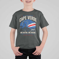 Cape Verde Small Islands Big Hearts Pride T Shirt For Kid Cabo Verde One Nation One Dream Distressed Flag