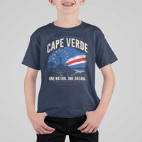Cape Verde Small Islands Big Hearts Pride T Shirt For Kid Cabo Verde One Nation One Dream Distressed Flag