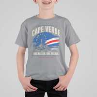 Cape Verde Small Islands Big Hearts Pride T Shirt For Kid Cabo Verde One Nation One Dream Distressed Flag