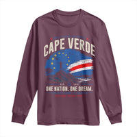 Cape Verde Small Islands Big Hearts Pride Long Sleeve Shirt Cabo Verde One Nation One Dream Distressed Flag