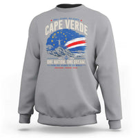 Cape Verde Small Islands Big Hearts Pride Sweatshirt Cabo Verde One Nation One Dream Distressed Flag