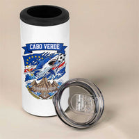 Cabo Verde Tubarões Azuis Soccer Pride 4 in 1 Can Cooler Tumbler Cape Verde Blue Sharks Football Fans