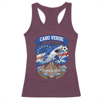 Cabo Verde Tubarões Azuis Soccer Pride Racerback Tank Top Cape Verde Blue Sharks Football Fans