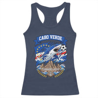 Cabo Verde Tubarões Azuis Soccer Pride Racerback Tank Top Cape Verde Blue Sharks Football Fans