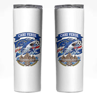 Cabo Verde Tubarões Azuis Soccer Pride Skinny Tumbler Cape Verde Blue Sharks Football Fans