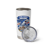 Cabo Verde Tubarões Azuis Soccer Pride Tumbler Cup Cape Verde Blue Sharks Football Fans