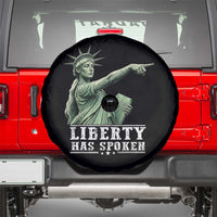 Liberty Has Spoken Pointing Statue Parody Spare Tire Cover Funny Sarcastic Basketball Sports Viral Meme Americana