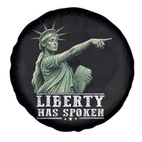 Liberty Has Spoken Pointing Statue Parody Spare Tire Cover Funny Sarcastic Basketball Sports Viral Meme Americana