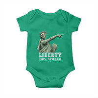 Liberty Has Spoken Pointing Statue Parody Baby Onesie Funny Sarcastic Basketball Sports Viral Meme Americana