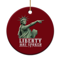 Liberty Has Spoken Pointing Statue Parody Ceramic Ornament Funny Sarcastic Basketball Sports Viral Meme Americana