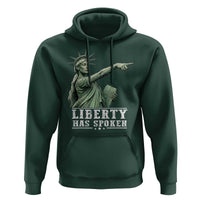 Liberty Has Spoken Pointing Statue Parody Hoodie Funny Sarcastic Basketball Sports Viral Meme Americana