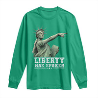 Liberty Has Spoken Pointing Statue Parody Long Sleeve Shirt Funny Sarcastic Basketball Sports Viral Meme Americana
