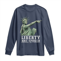 Liberty Has Spoken Pointing Statue Parody Long Sleeve Shirt Funny Sarcastic Basketball Sports Viral Meme Americana