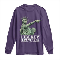 Liberty Has Spoken Pointing Statue Parody Long Sleeve Shirt Funny Sarcastic Basketball Sports Viral Meme Americana