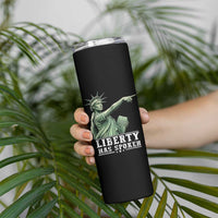 Liberty Has Spoken Pointing Statue Parody Skinny Tumbler Funny Sarcastic Basketball Sports Viral Meme Americana