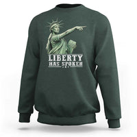 Liberty Has Spoken Pointing Statue Parody Sweatshirt Funny Sarcastic Basketball Sports Viral Meme Americana
