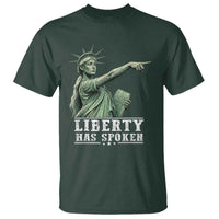 Liberty Has Spoken Pointing Statue Parody T Shirt Funny Sarcastic Basketball Sports Viral Meme Americana