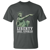 Liberty Has Spoken Pointing Statue Parody T Shirt Funny Sarcastic Basketball Sports Viral Meme Americana