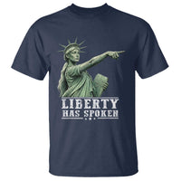 Liberty Has Spoken Pointing Statue Parody T Shirt Funny Sarcastic Basketball Sports Viral Meme Americana