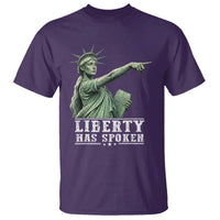 Liberty Has Spoken Pointing Statue Parody T Shirt Funny Sarcastic Basketball Sports Viral Meme Americana