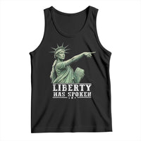 Liberty Has Spoken Pointing Statue Parody Tank Top Funny Sarcastic Basketball Sports Viral Meme Americana