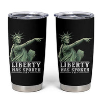Liberty Has Spoken Pointing Statue Parody Tumbler Cup Funny Sarcastic Basketball Sports Viral Meme Americana