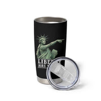 Liberty Has Spoken Pointing Statue Parody Tumbler Cup Funny Sarcastic Basketball Sports Viral Meme Americana