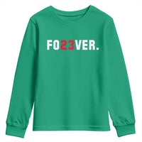 Classic Baseball Jersey Number 23 Youth Sweatshirt Fo23ever #23 Vintage Sports Fan - Wonder Print Shop